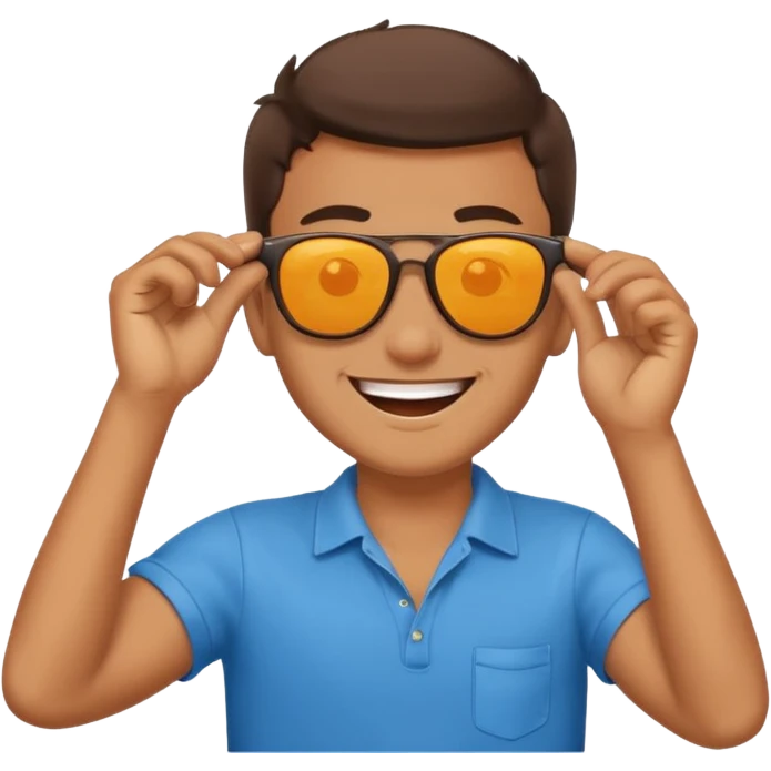 A guys taking of his sun glasses in a emoji like this 😎 emoji
