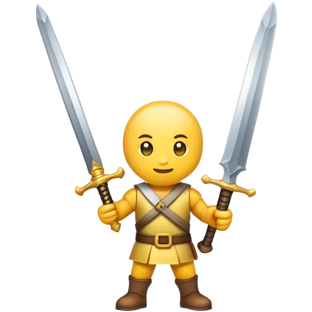 emoji character holding a sword emoji