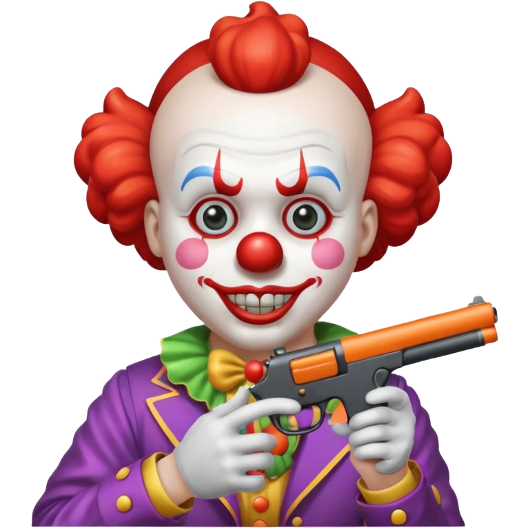 Clown with gun emoji