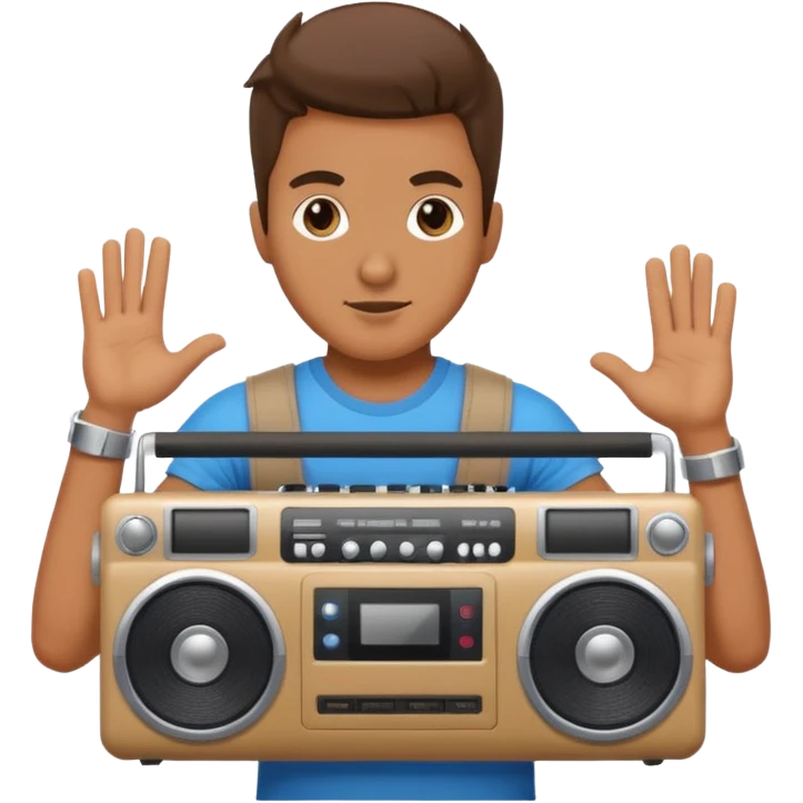 Man holding a boombox emoji