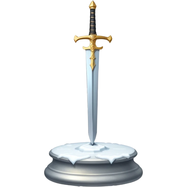 sharp sword in snow pedestal emoji