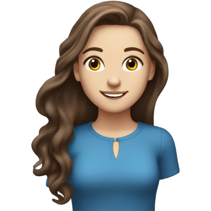 White girl with long brown hair and brown eyes she may be very happy around her many fireworks blue colour emoji