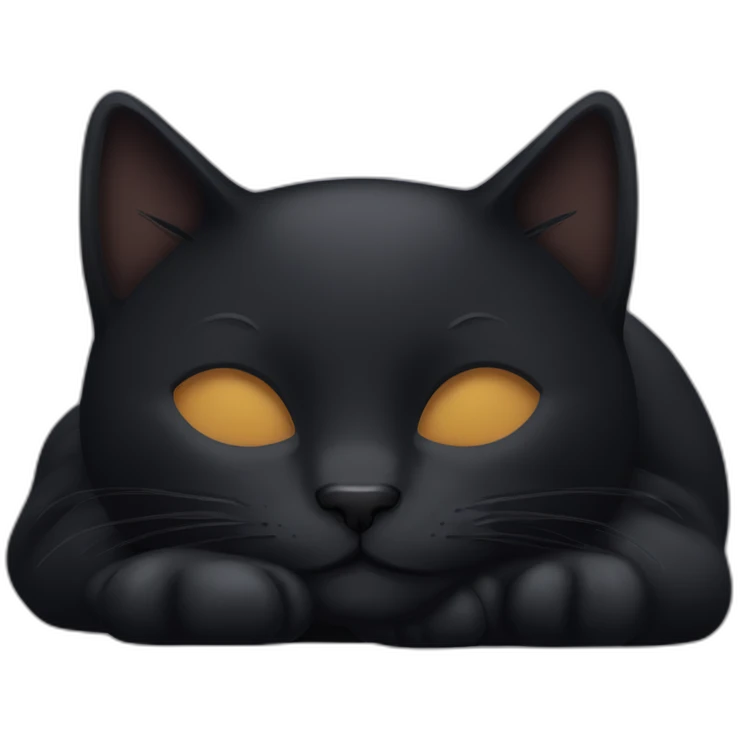 black sleeping cat emoji