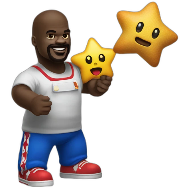 Shaquille O'Neal eat Mario star emoji