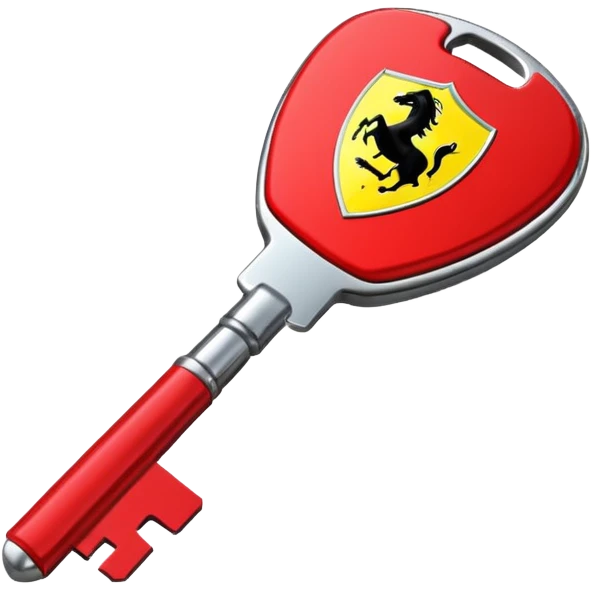 red Ferrari key with a black background emoji