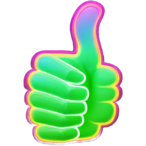 thumb up neon emoji