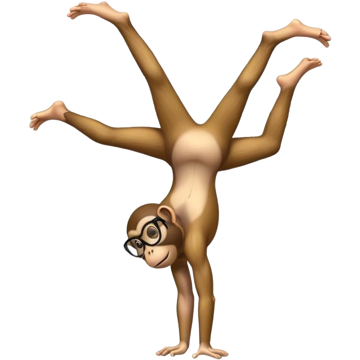 monkey with glasses doing a handstand emoji
