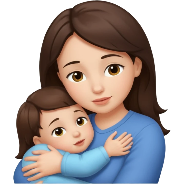 baby hug mommy brunette emoji