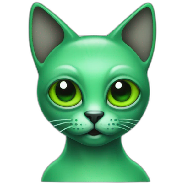 green alien cat black eyes antenna emoji