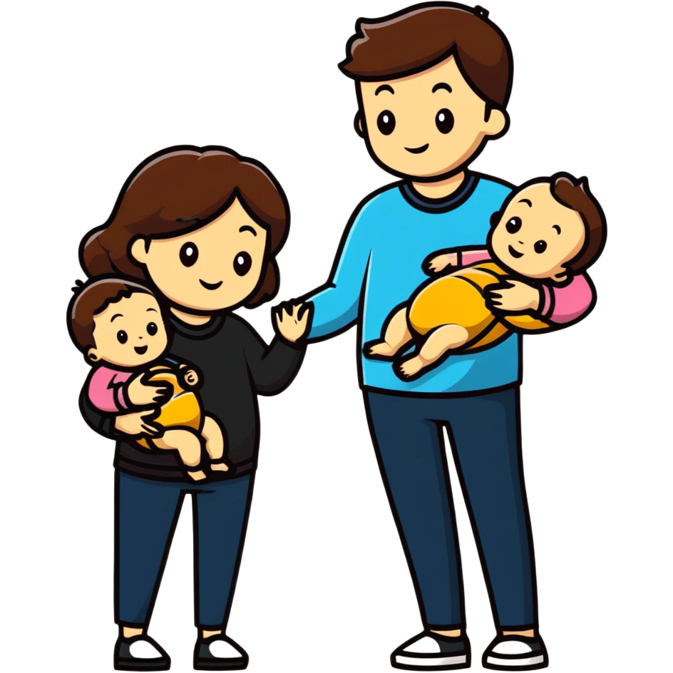 family with mom, dad, and baby emoji