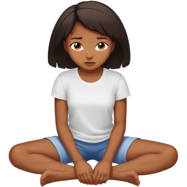 Black girl looking down at the floor emoji