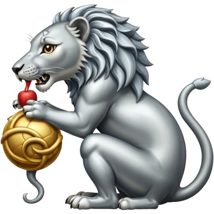 Silver Elder Scrolls Online Lion eating its tail Ouroboro emoji