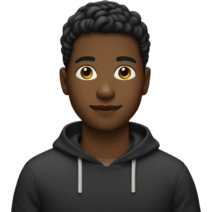 Joven de 13 años con pelo negro  emoji