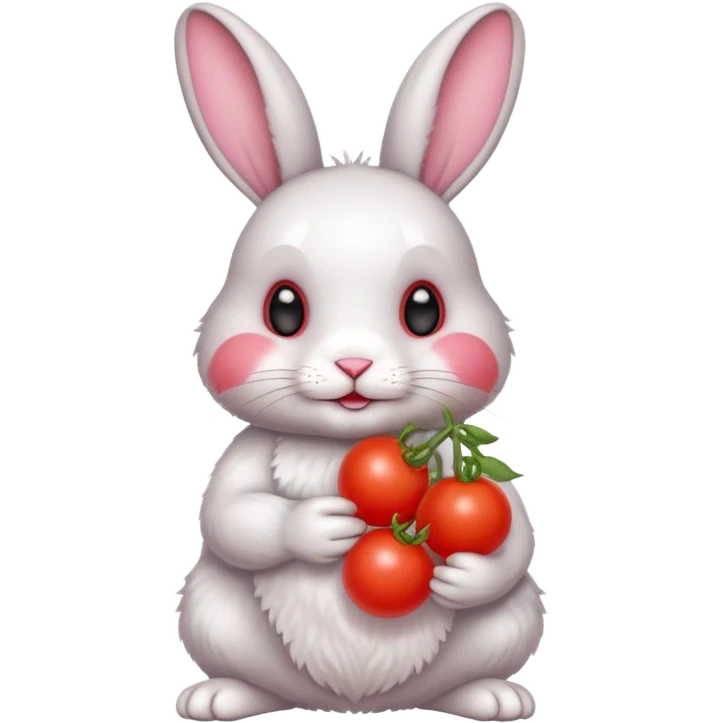 rabbit with cherry tomatoes  emoji