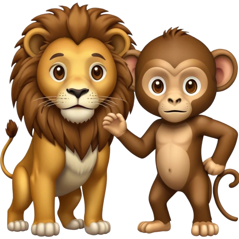 Lion and monkey mixed emoji
