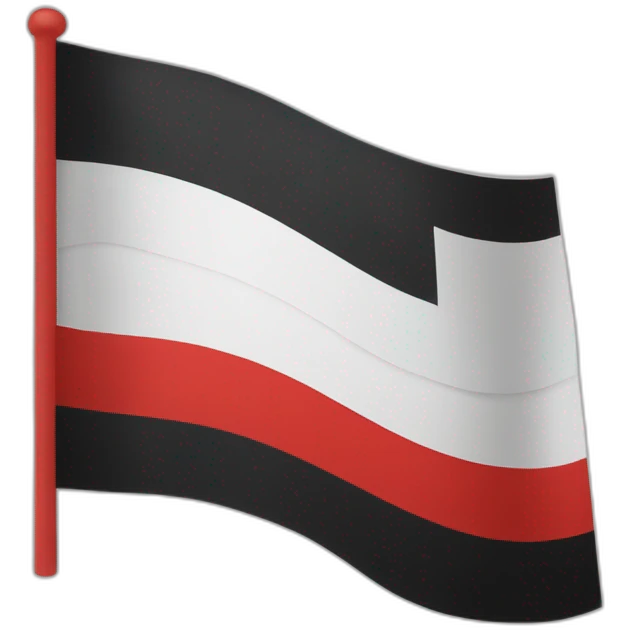 horizontal three-band flag. At the top of white, in the middle of black and at the bottom of red. emoji