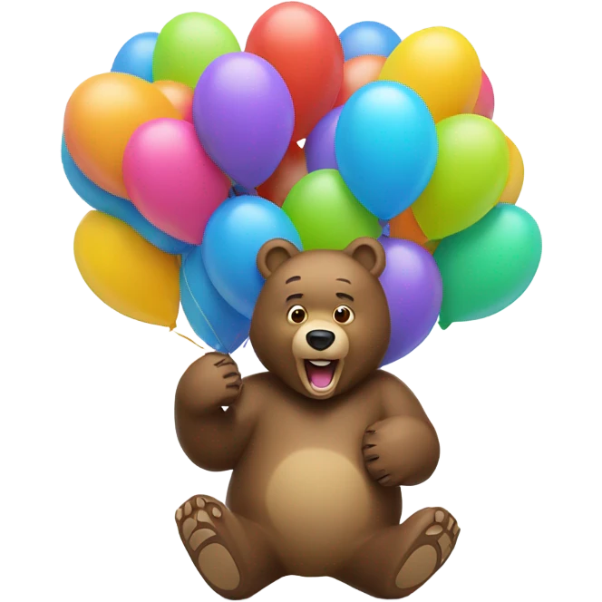 bear holding balloon  emoji