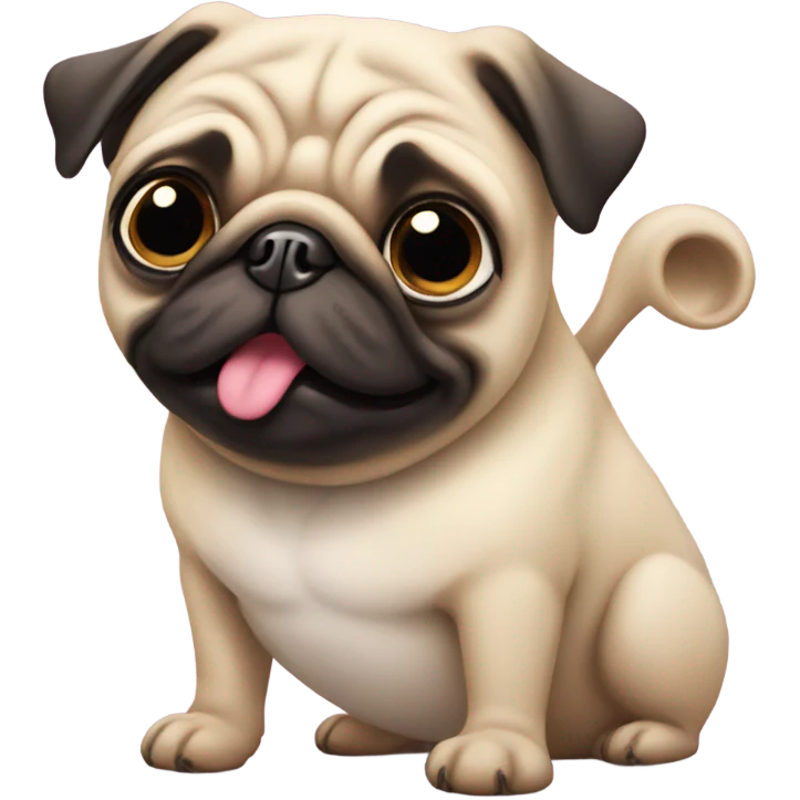 Pug princess with pink eyes  emoji