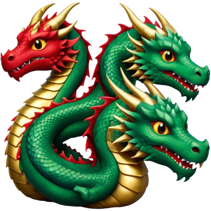 Three dragon together, one facing left one facing centre one facing right  emoji
