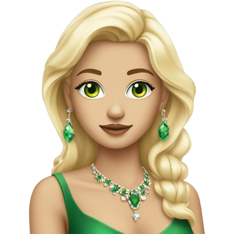 gorgeous blonde girl green eyes jewlery emoji