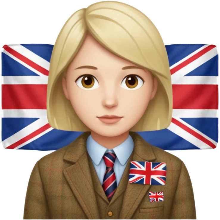 an English writer/playwriter with an UK flag in tha background emoji