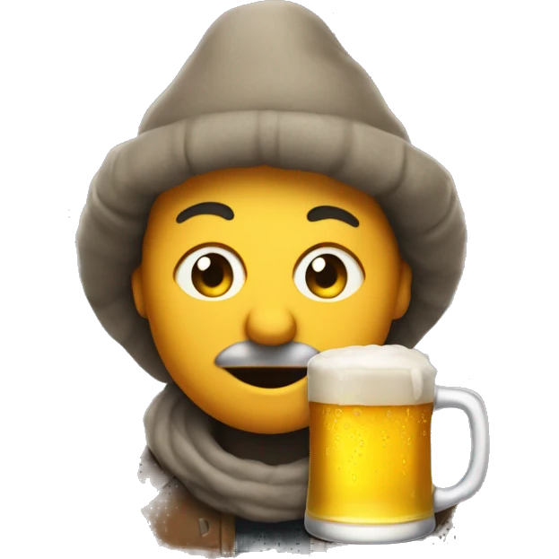 cynic with beer emoji