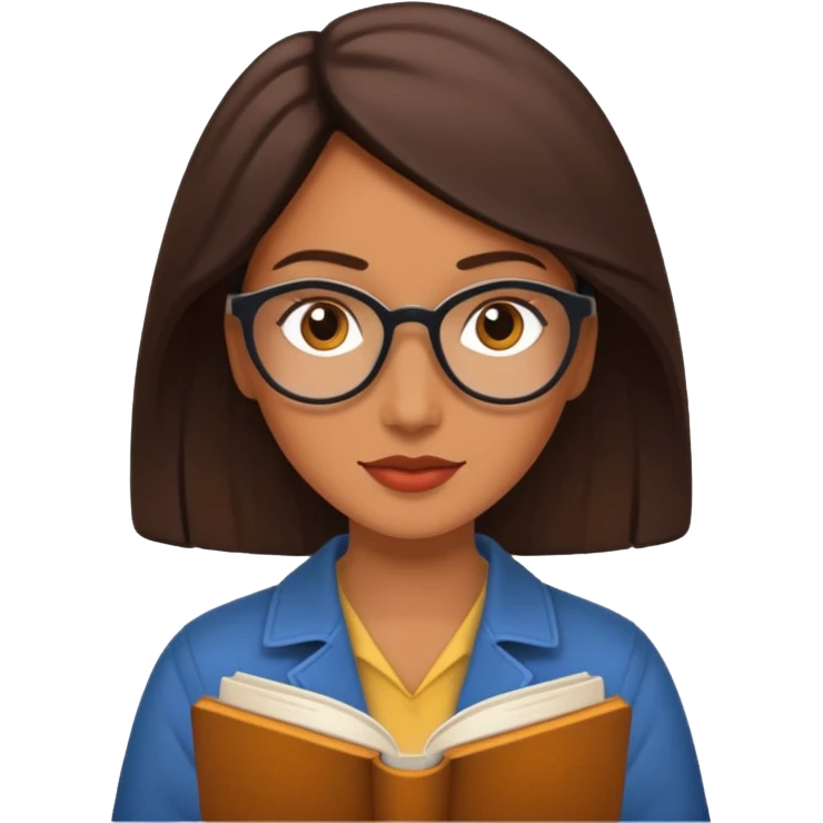 An emoji of a woman, a writer, aspiring novelist, with a book, a novel and storyteller emoji
