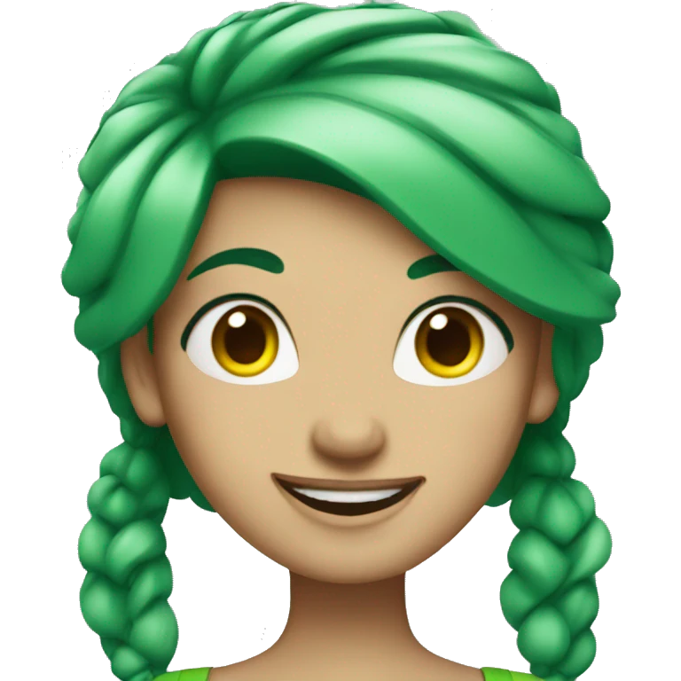 Winking Woman with green hair emoji