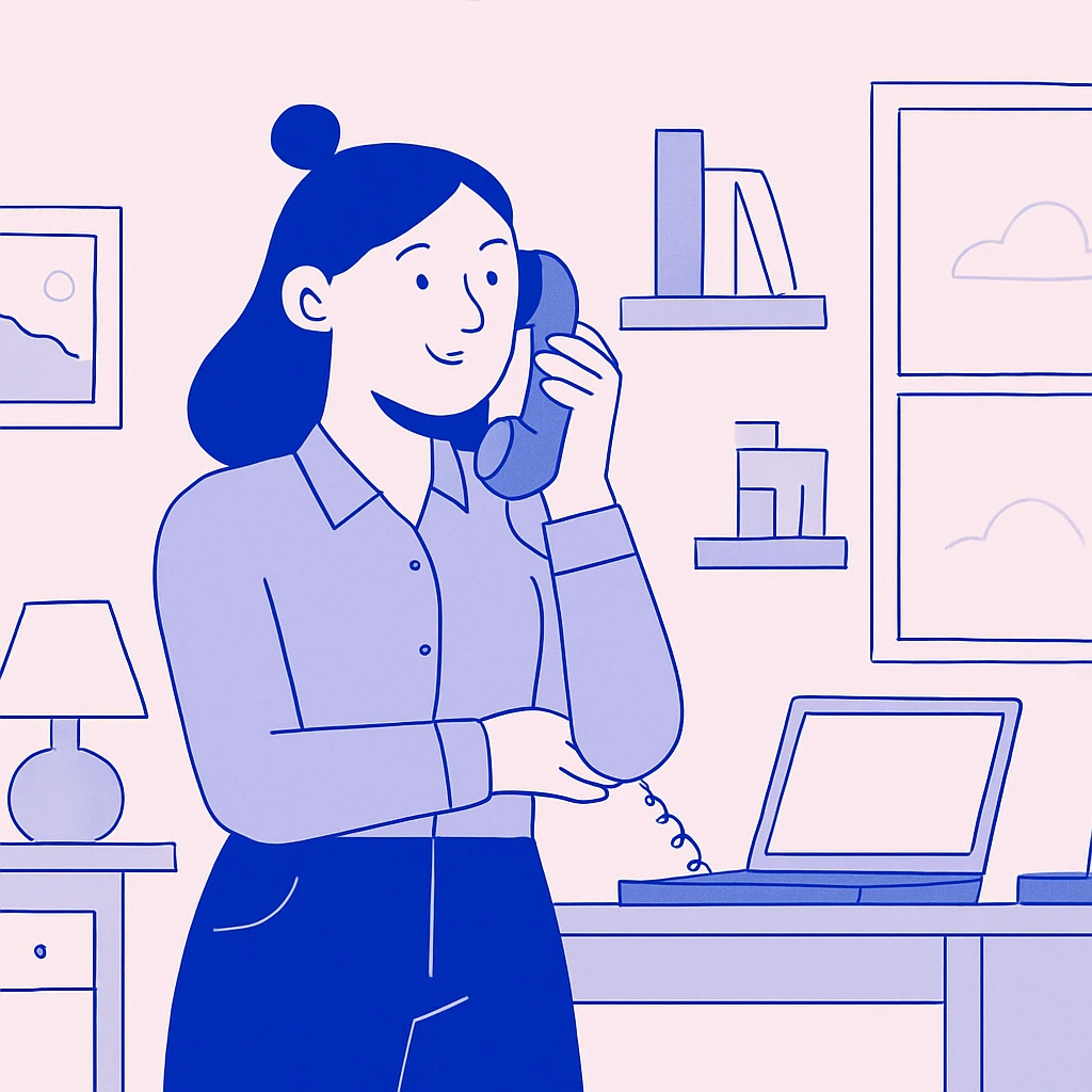 girl talking on telephone in her room emoji