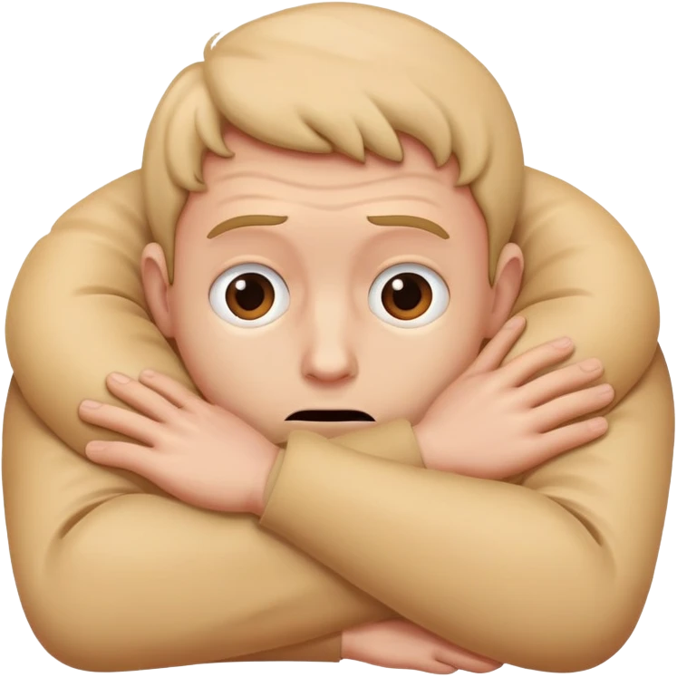Scared human curled up on himself emoji