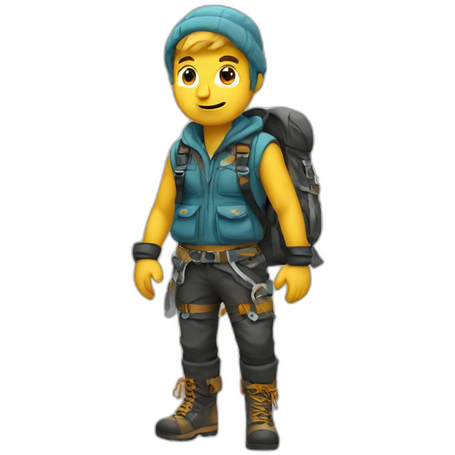 a punk mountain climber emoji