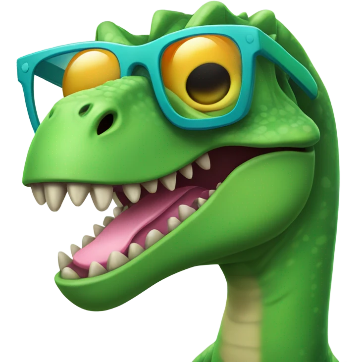 Dinosaur wearing sunglasses emoji
