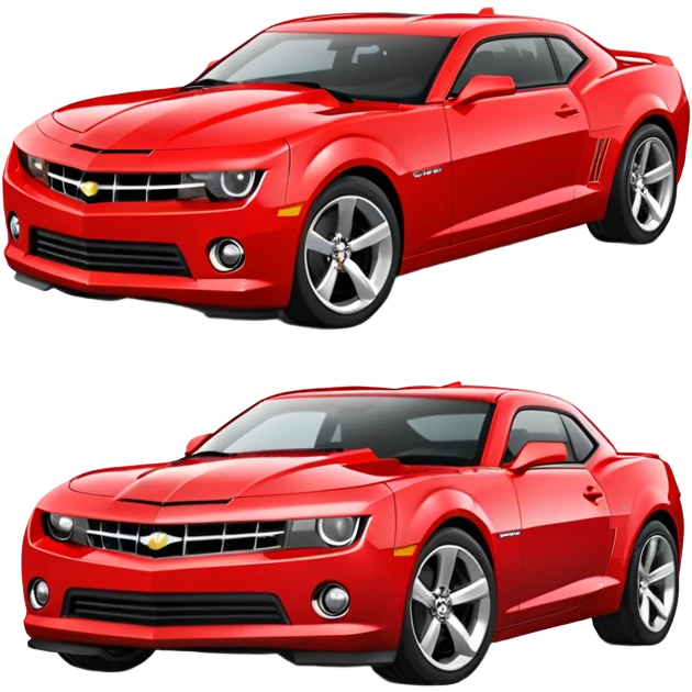 red minimalist Chevrolet Camaro sports car emoji