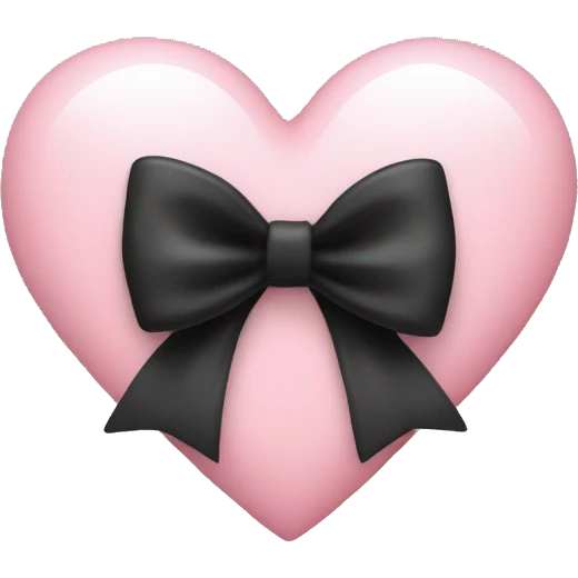 light pink heart with a black bow  emoji