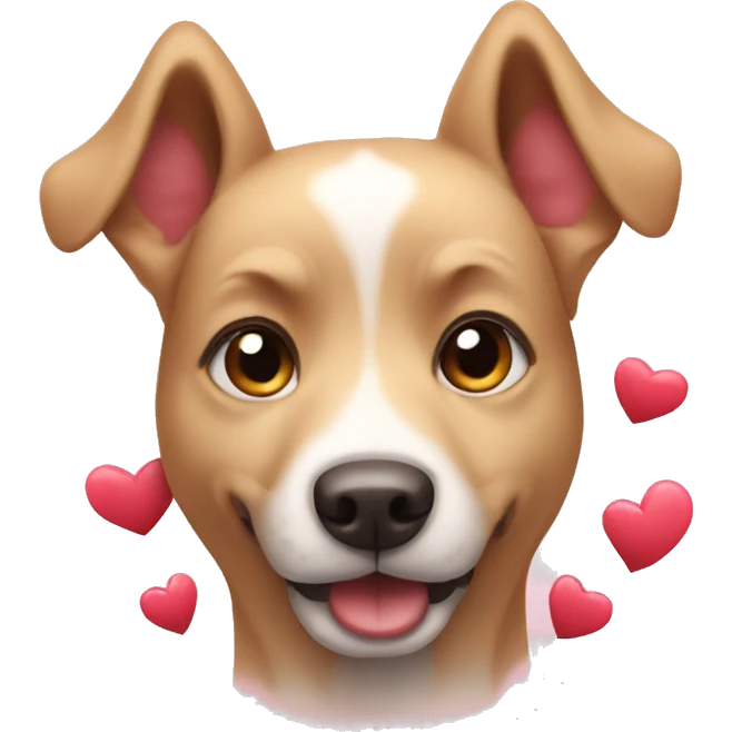 Dog with hearts emoji
