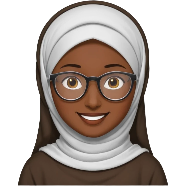 dark skin tech hijabie with glasses emoji