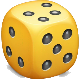dice with 6 dots on top and 6 dots on left and 6 on right side emoji