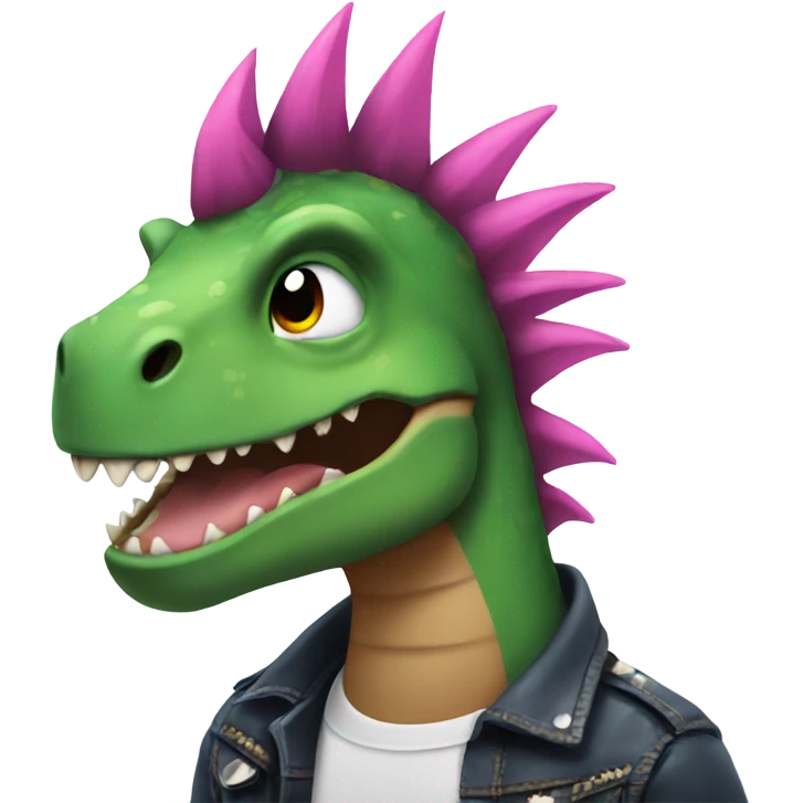 Dino with punk hair emoji
