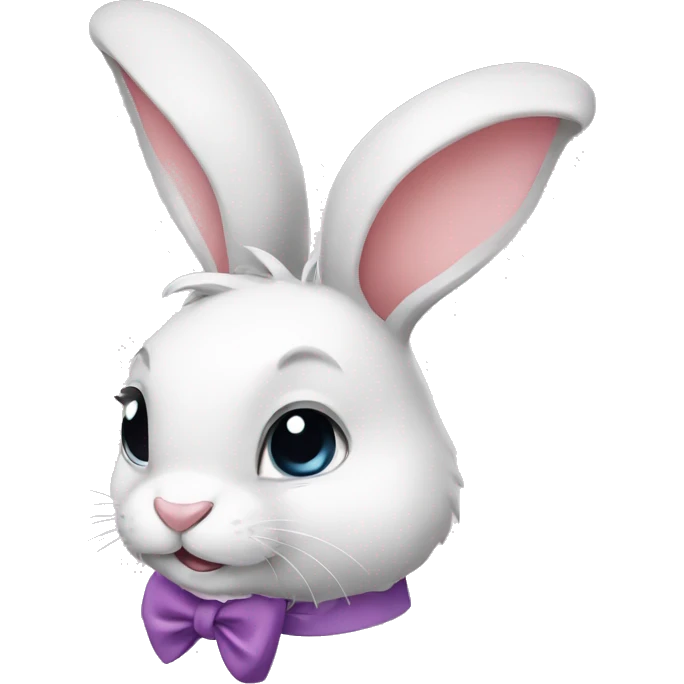 Rabbit with a cute bow  emoji