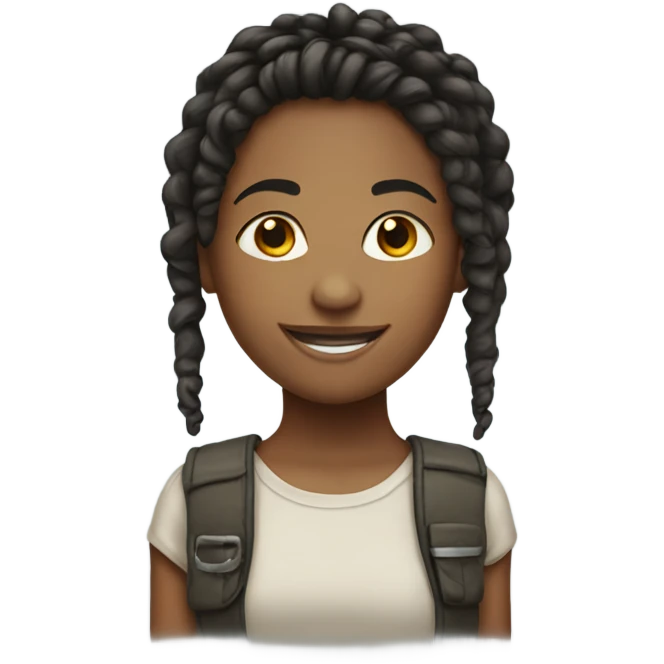 smiling girl with short dreadlocks  emoji