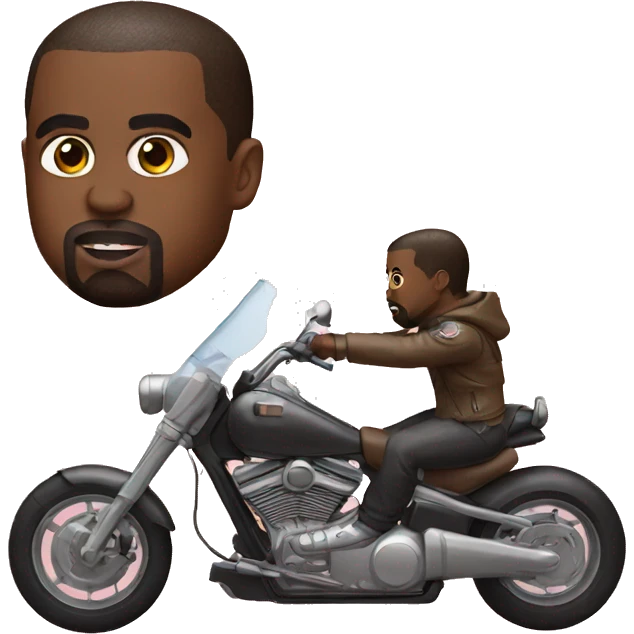 Kanye west on a motorbike emoji