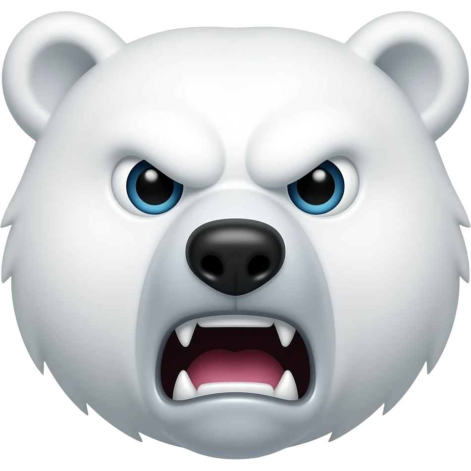 Создай морду  белого медведя в ярости, в формате 22 на 22 emoji