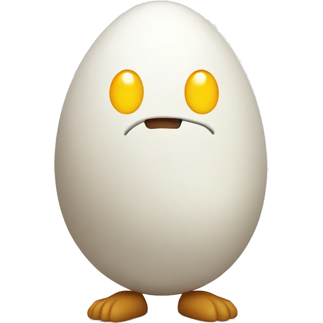 Egg with arms and legs and face emoji