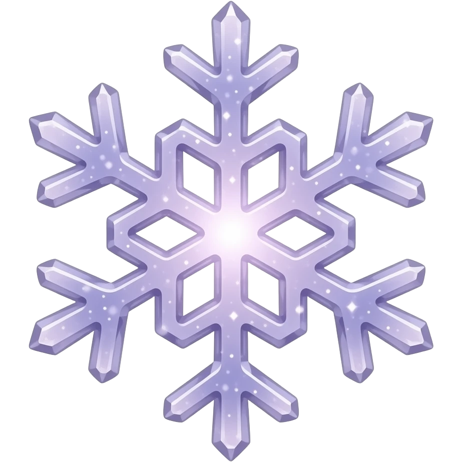 Shiny glossy crystal whitish nebulae sparkly glittery shiny Pastel violet lavender lilac gradients snowflake emoji
