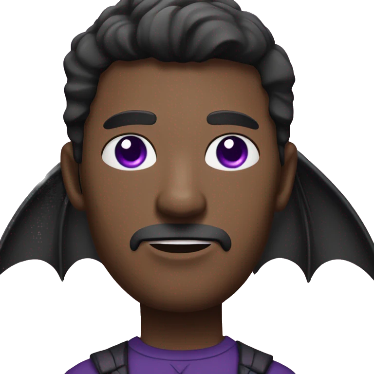 man with black bat wings and purple eyes  emoji