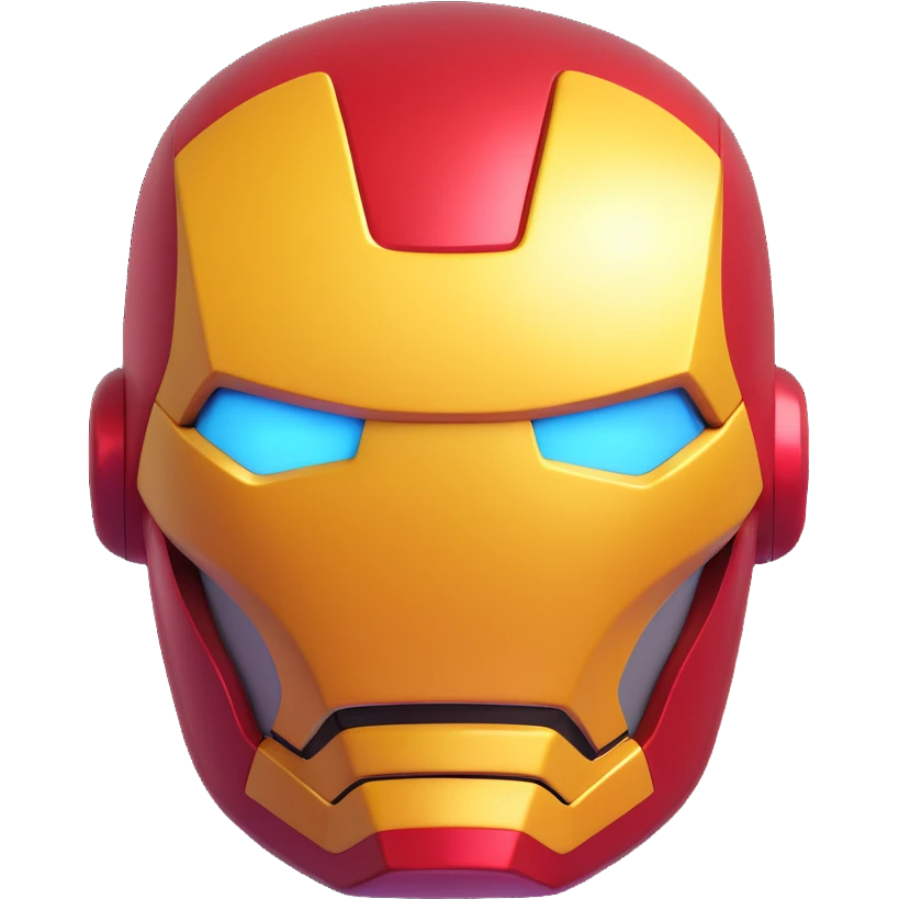 Iron Man, shiny and rounded, 3D emoji style emoji