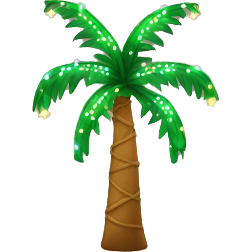 palm tree with christmas lights emoji