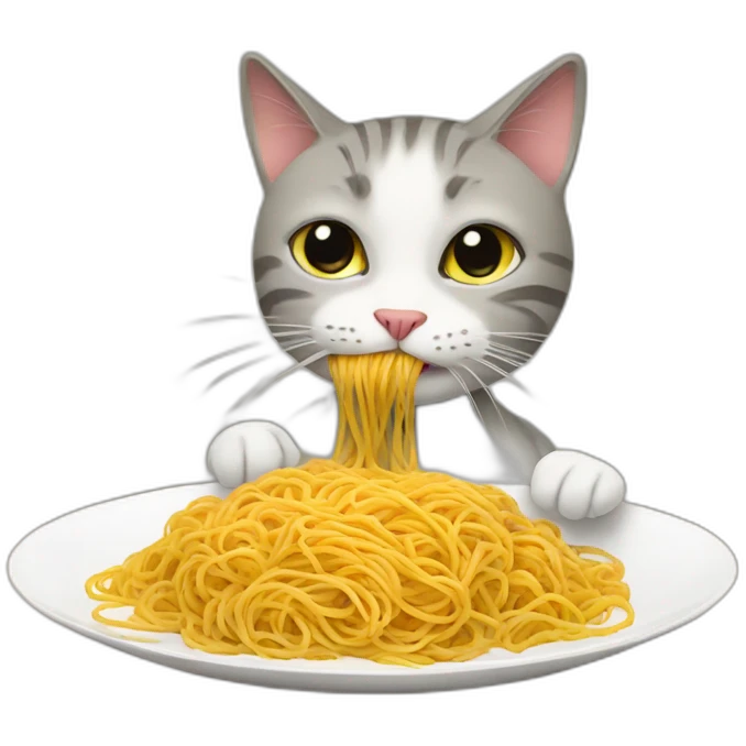 cat eating spaghetti emoji