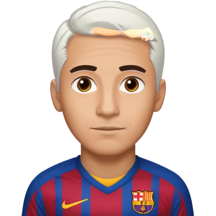 araujo футболист с белыми волосами и коричневыми бровями  в футболке барселоны emoji