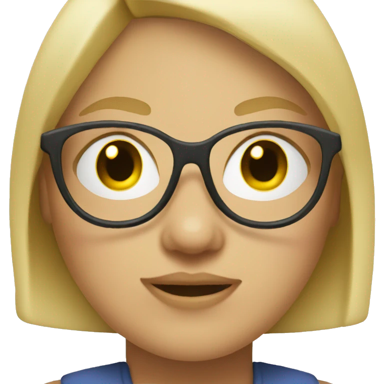 Fat blonde girl wearing glasses emoji